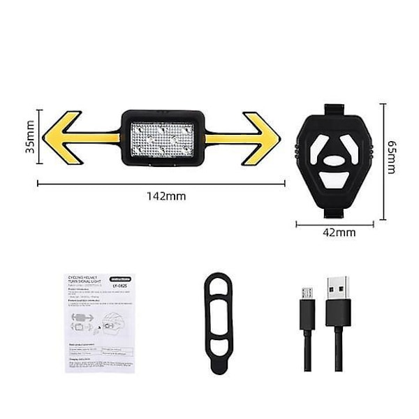 Kevyt Ladattava LED-Pyörän Takavalo (Musta)