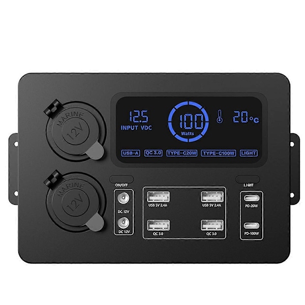 Bærbar kontrolhub med LED-lys Adapter Mini Power Box A