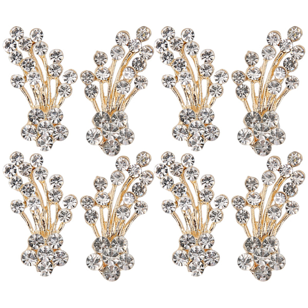 Pärlor Strass Blommor DIY Kläder Skor Smycken Dekoration Tillbehör 3 x 1,8 cm Vita Diamanter Shooting Star Bukett