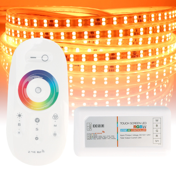 LED RGBW-styrenhet 2,4G trådlös touch RF-fjärrkontroll dimmer för RGBW LED-remsa DC 12-24V
