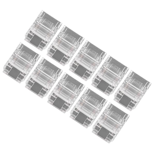 10 stk. 2-benede 10 mm LED-strip-stik Strip til Strip Hurtigforbindelse Loddefri LED-strip-lys-stik