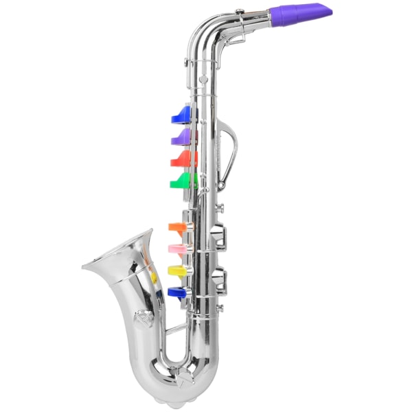 Plast Børne Saxofon Legetøj Mini Saxofon Sax Børn Musik Instrument Legetøj GaveSølv