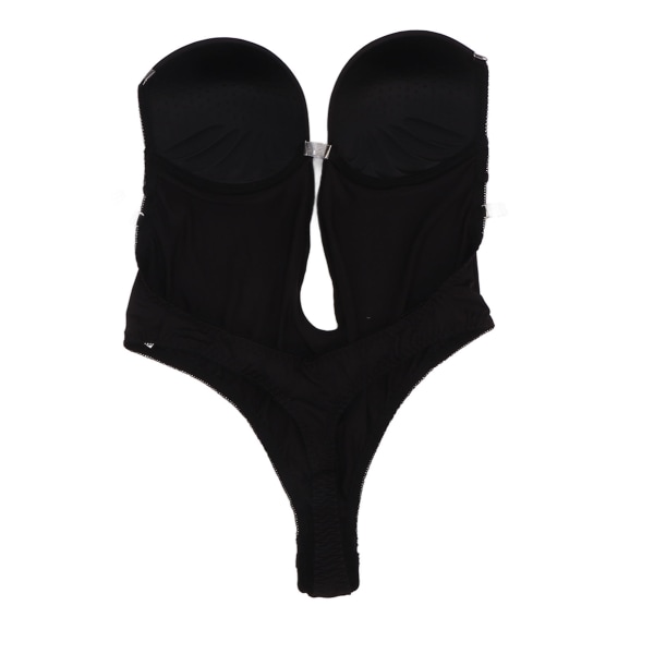 Kvinnor One Piece Underkläder Charmig Deep V Underkläder Bodysuit för Cosplay Aftonklänning Bröllopsklänning Svart