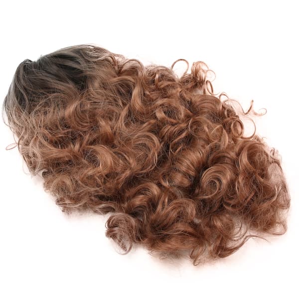 Peruker för kvinnor Lång lockig blond gradient värmebeständig fiberhårstycke Lady Cosplay Peruk