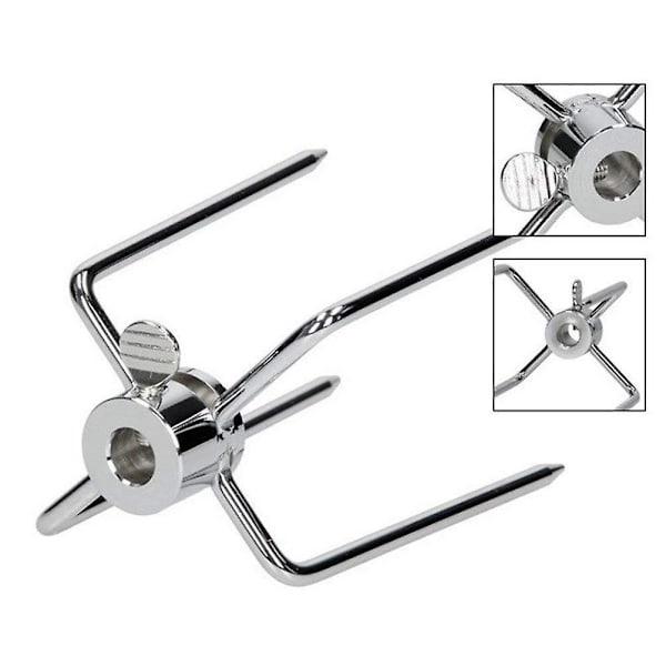 Set med 2 BBQ Rotisserie Gaffelspett för 11 mm diameter Rotisserie, inskruvad hängande design