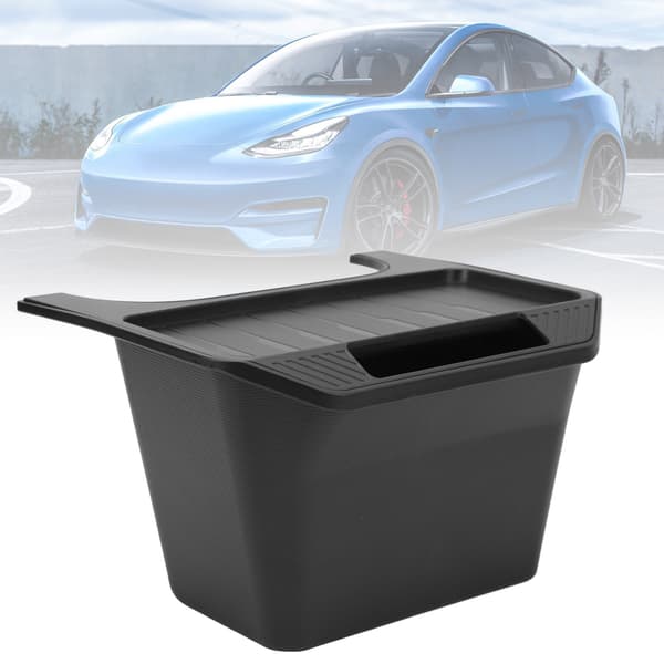 Bagerste Center Opbevaringsboks Stor Kapacitet Sort Pæn Opbevaring Centerkonsol Indsats Organizer Udskiftning Til Tesla Model Y