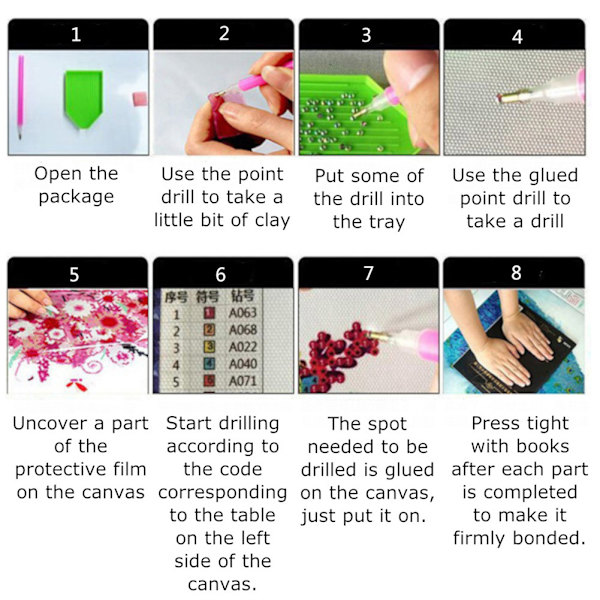 DIY Diamantmålning Kristall Strass Broderi Konst Färgglad Hemrum Dekor 8718