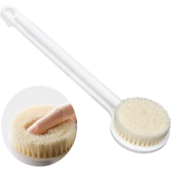 Mjuk borste med långt handtag för exfoliering, massage och förbättrad blodcirkulation, cellulitbehandling