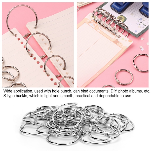 Blikbogbinder Løsblade Åbning Cirkelbøjler til Scrapbog Album Stationery SuppliesSQ-32