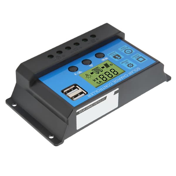 12V 24V Solcellsladdningsregulator USB PWM Fotovoltaisk Solpanel Laddningsregulator med LCD-display 20A