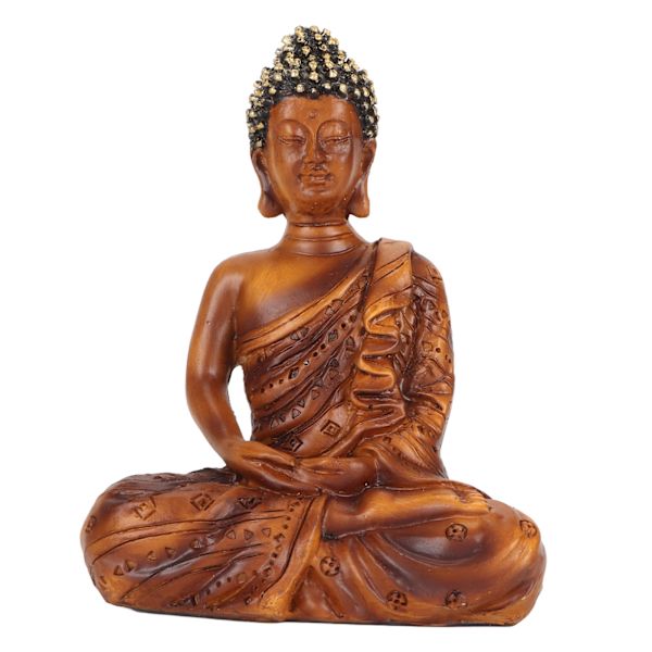 Buddhastaty Lycka till Rikedom Fridfull Vibes Zen Meditation Buddhafigurer Buddha-dekor för kontorshall BS109F 11,8x9,2x5,5cm