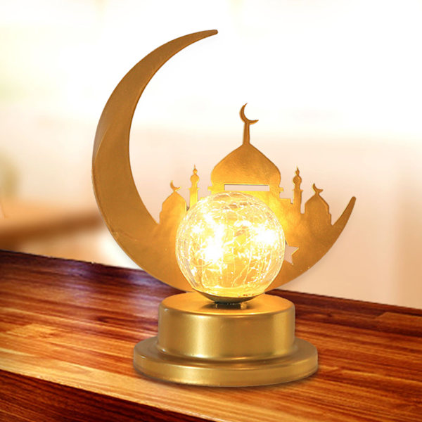Dekorativ skrivebordslampe i LED, jernkunst, hullet ut, for høytider og styling