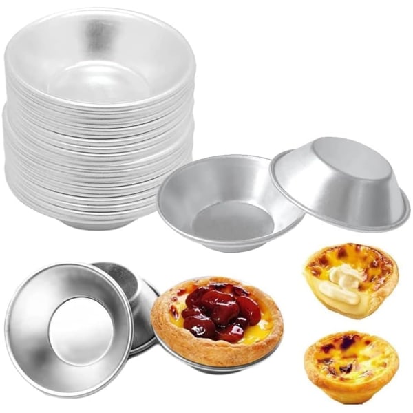 20 STK aluminium tertepanne, mini muffinspanne, tertepanne, aluminium tertepanne, sølv aluminiumstertepanne, egnet for cupcakes, terter