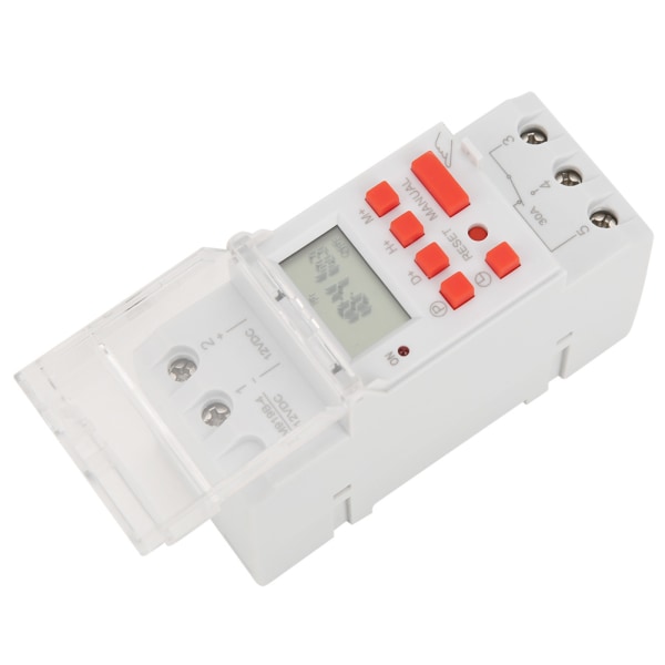12V DC 30A Weekly Timer Switch LCD Switch Control med nedräkningsfunktion - Vit - 1 st
