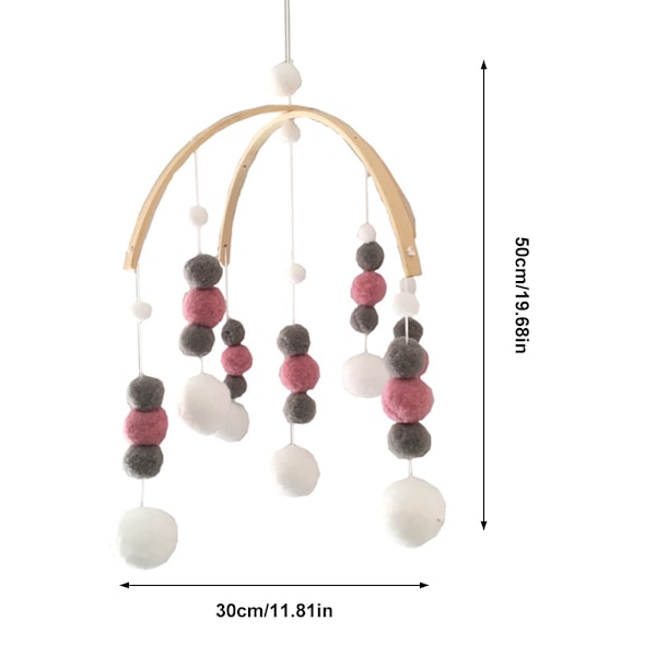Baby Sängmobil Trä Vindspel Filtboll Hängande Sängklocka Baby Mobil Trä Prydnad Barnkammare Dekor för Flickor Pojkar