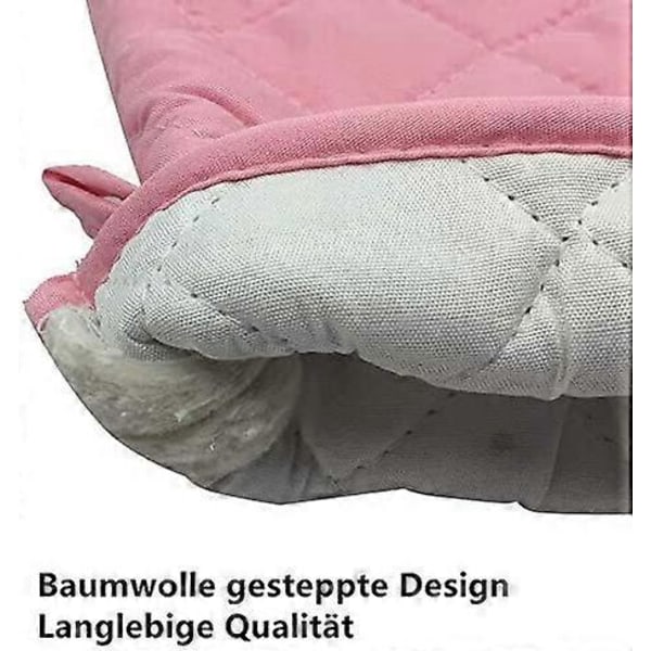 1 par värmebeständiga och förtjockande värmetåliga ugnshandskar (rosa)