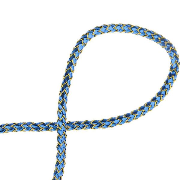 2st Holografisk Elastisk Mylar Snöre Fläta Flash Tubing för Flugbindning Blå