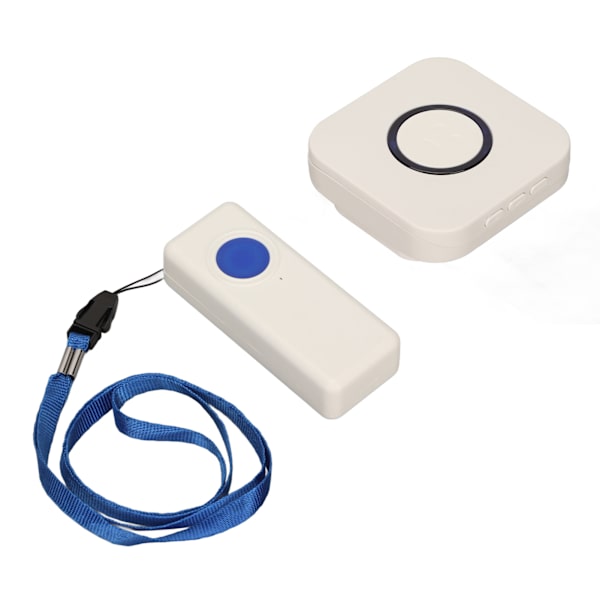 Trådløs Caregiver Personsøger Langdistance stærkt signal 38 sange 4 Gear Volume Nurse Alert System SOS Call Button 100‑240V EU-stik