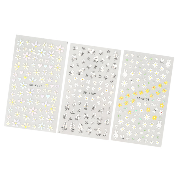 3 kpl Nail Art Tarra Itseliimautuva kevätkukka pitkäkestoinen koristeellinen kynsitarra tee-se-itse