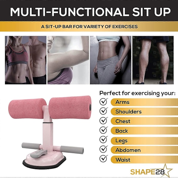 Ab Cruncher Träningsutrustning för Hemmaträning - Sit Up Bar för Golv med Sugpropp