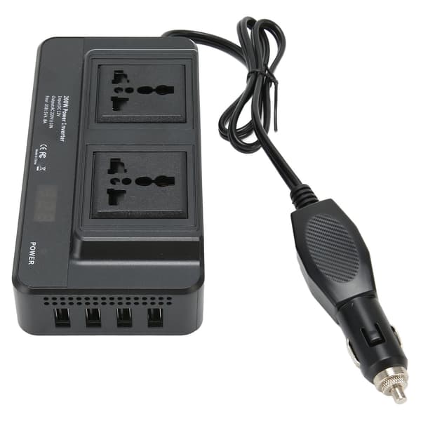200W Power Inverter DC 12V til 220V AC med 2.1A 4 Port USB Multi Beskyttelse Universal til Køretøjer