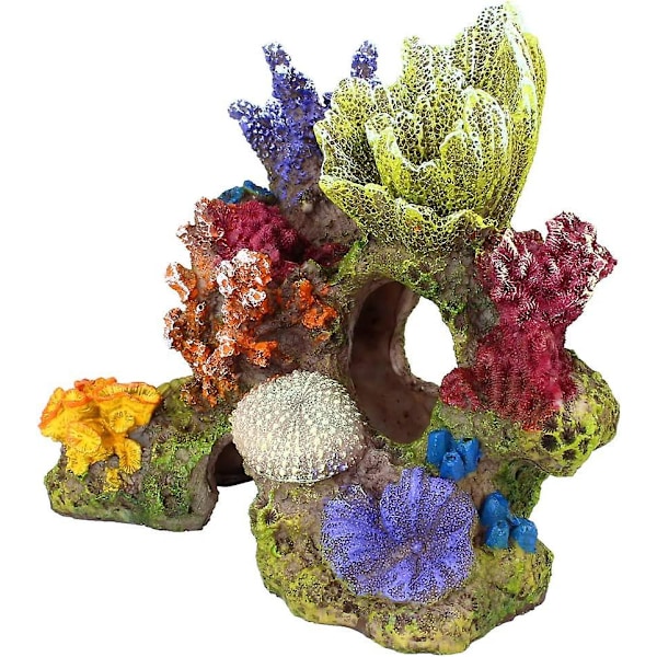 1 stk. Poly Coral dekorasjon, Akvarium Korall Dekorasjon for akvarium Fisketank Dekorasjon 16,9 cm x 9,4 cm x 14 cm