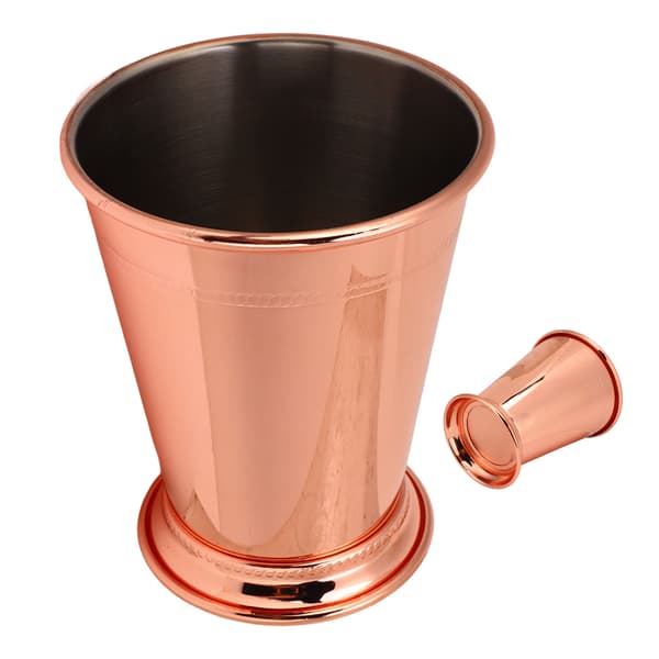 Julep Cup Rustfritt Stål Elegant Retro Høy Stabilitet Perlet Mint Julep Cup for Hjem Rose Gull