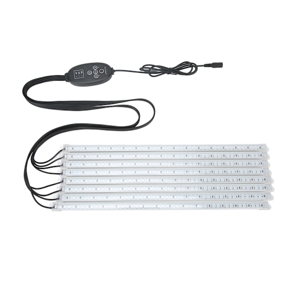 LED plantelys 8 hårde strimler indendørs plantelampe med timing dæmpningsfunktion rødt blåt lys 100‑240V EU-stik