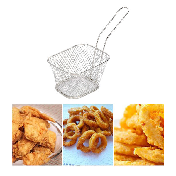 1 stk firkantet galvanisert pommes frites kurv mini stekekurv