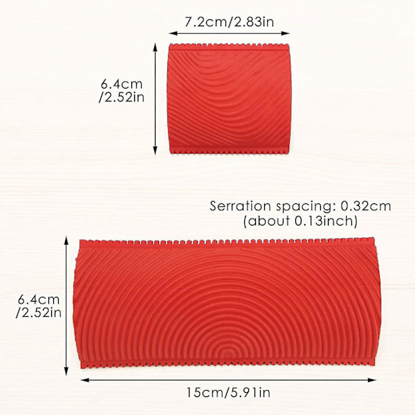 2 kpl Puunsyykuvioinen Maalausrullat Seinämaalausta, Seinätekstuuria, Taidemaalaustyökalua Varten - 7,2 cm - 15 cm