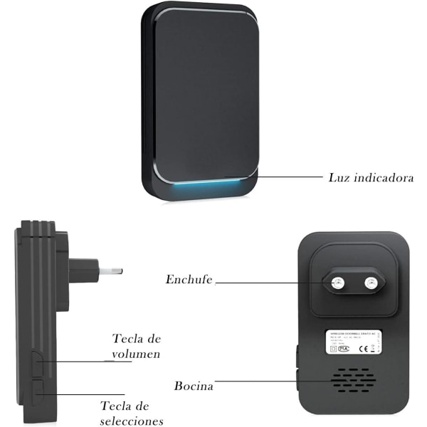 Rörelsedetektor med larm för entréer/rörelsesensor för hem och företag, trådlös dörrklocka, säkerhetslarm, bärbar närvarodetektor