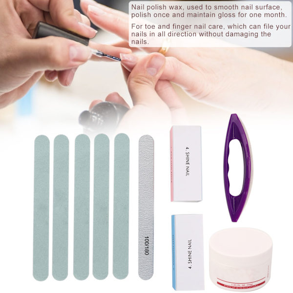 Kantfil Kit Manikyr Pedikyr Poleringsblock Nagelkonst Nagelvård Tillbehör Set 5st/set