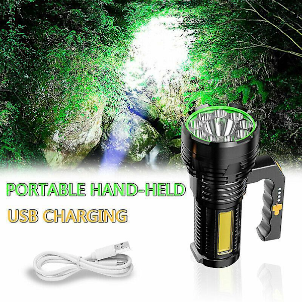 Multifunktionell Portabel Lampa Uppladdningsbar Vattentät Utomhusstrålkastare Nödsituation USB Utomhusbelysning
