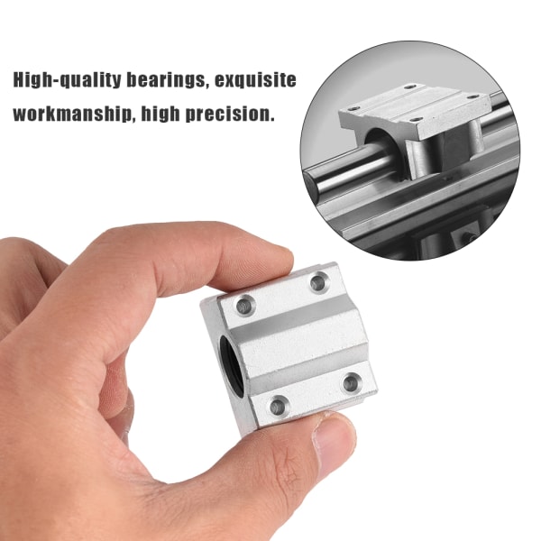 4 stk SCS8UU 8mm lineær bevegelse kulelager glidebøsning glideblokk for 3D-skriver