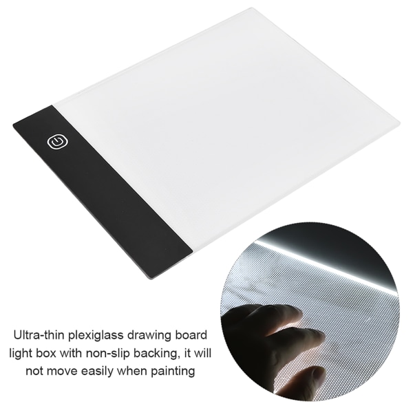 Ultraohut A6 LED-levy - Lasten USB käännettävä kirjasarja käsin piirtämiseen ja maalaamiseen taidetarvikkeisiin