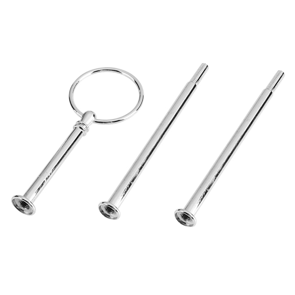 Flerlags kagebakkestativ Håndtag Frugttallerken Hardware Fitting Holder (3-lags rund sølv)