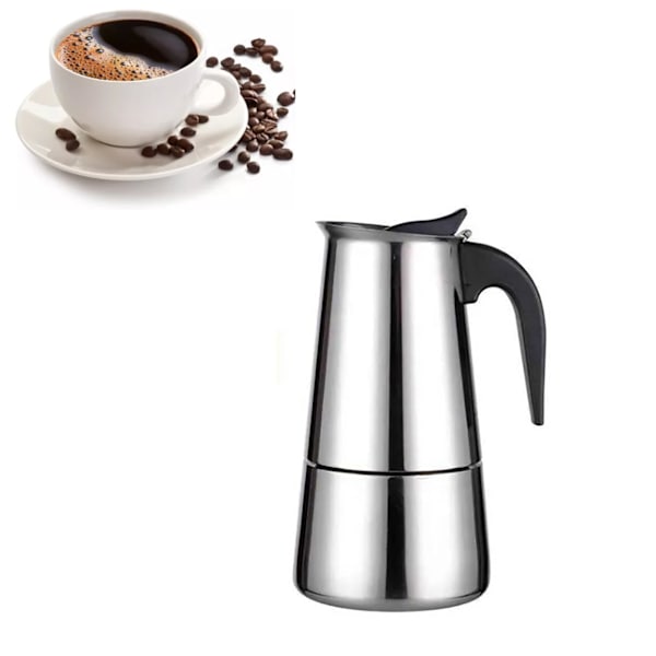 100ML Rostfritt Stål Kaffebryggare Moka Kanna Isolerad Termisk Kaffekanna för Handbryggt Kaffe