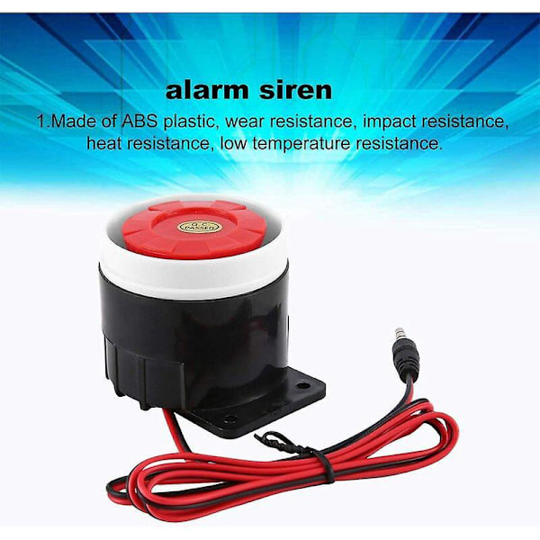 DC Piezo Elektronisk Summer Larm Siren Säkerhet Horn 12V DC Elektronisk Summer Larm Siren Säkerhetssiren 120 DB Siren