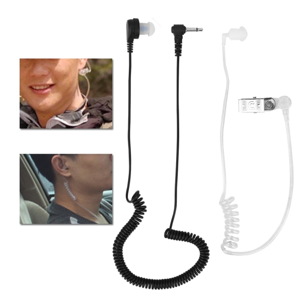 3,5 mm Mono Listen Only Overvåking Akustisk rør Ørestykke Headset Anti-stråling for radio