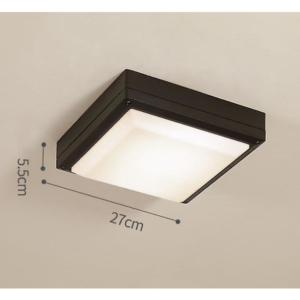 LED Taklampe for Stue, Bad, Kontor, Utendørs Veranda - Vanntett og Energibesparende (18W, Varmt Lys)