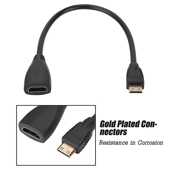 HDMI Hona till Mini HMDI Hane Adopter Cable Converter 1080P 3D High Speed