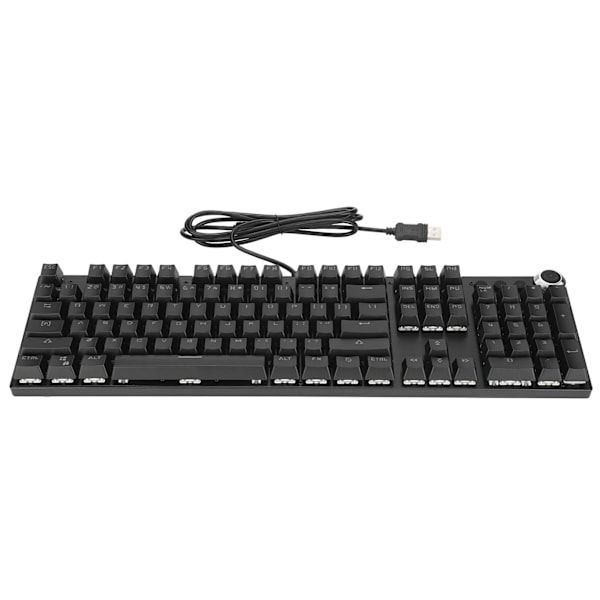 Mekanisk tangentbord med kabel, stöd för spel, bakgrundsbelysning, grön axel, tangentbord med 104 tangenter för stationära PC-spel, kontor