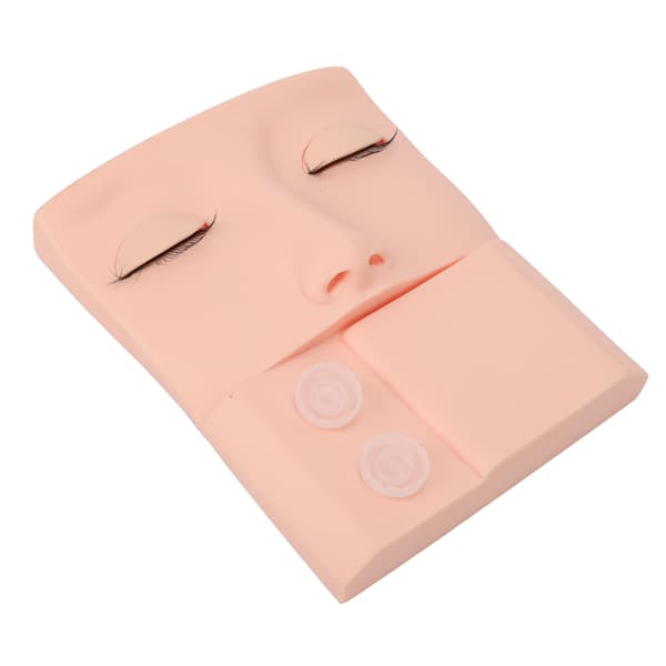 Vipper Mannequin Hode Utskiftbart Øyelokk Vippe Forlengelse Praksis Sminke Trening PVC Rosa