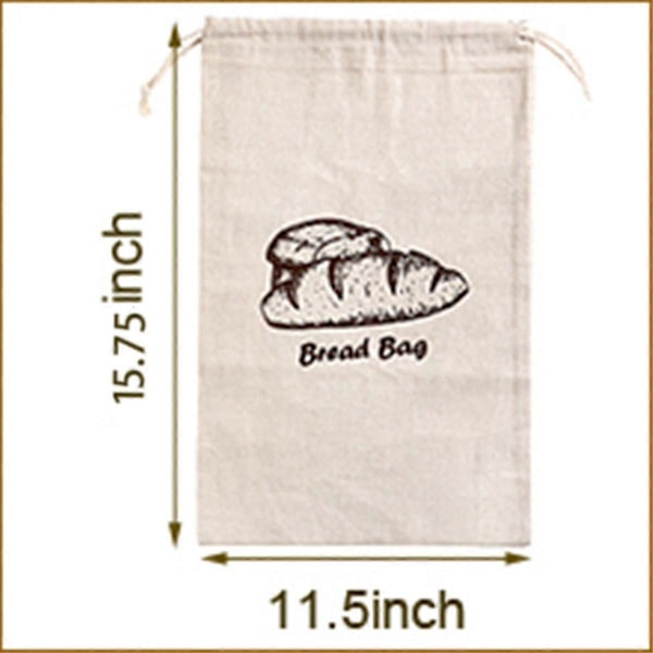 Linned Brødposer kompatible med Hjemmelavet Brødbeholder, 2 stk. 30X40cm Ubleget & Genanvendelig Brødopbevaring, N