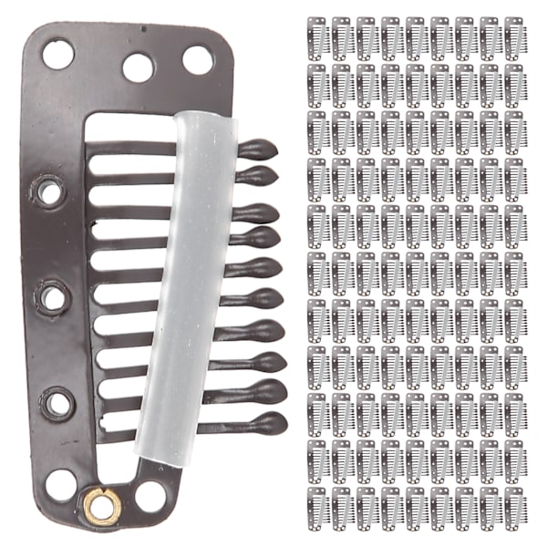 100 stk 10 tenner parykkspenne i rustfritt stål DIY hårspenne for hårforlengelseKaffe