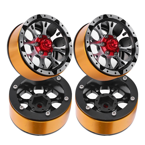 4 st 1,7 tum RC metallfälgar med dekorativ skivbroms för SCX10 II /TRX4 1/10 RC bil