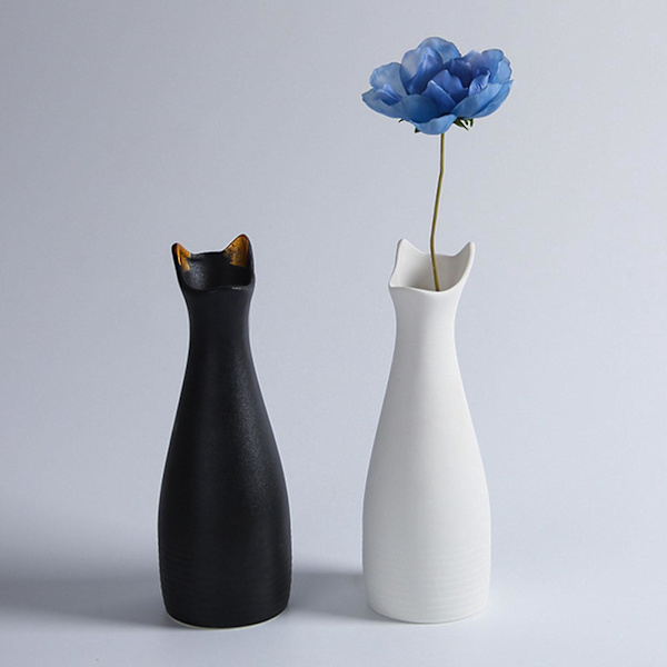2 x Keramisk Blomvas Minimalistisk Hemmakontor Blomkruka Floral Vas L