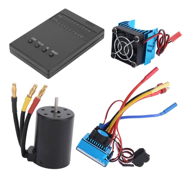 3650 Motor 2300KV+ 45A Børsteløs ESC Programkort Kølepladesæt til 1/10 RC Bil