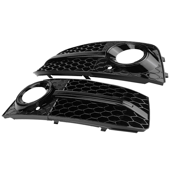 2 stk. til RS4 Style Blanke Sorte Frontkofanger Tåge Lygte Gitre til Audi A4 B8 2009-2012