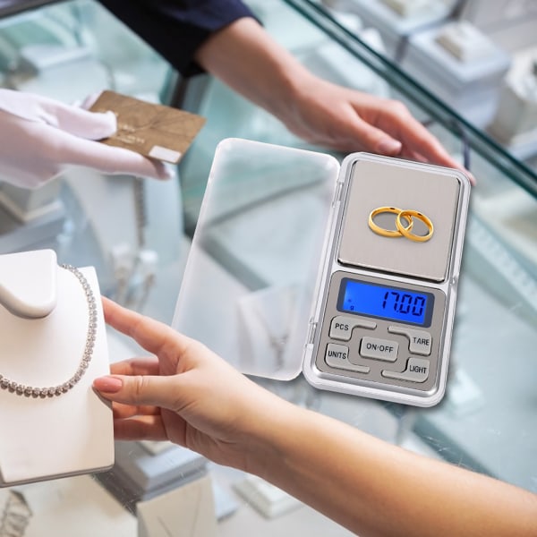 500g 0,1g Bärbar Mini Fickvåg Digital Elektronisk Matvåg med Bakgrundsbelysning Hög Noggrannhet
